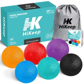 Hikeep Stress Balls for Adults (6 Pack), Squeeze Balls for Hand Therapy, Hand Exerci...