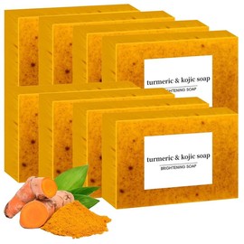 BISUTANG Turmeric & Kojic Soap, DarkSpot Remover, KojicAcid Soap, Soap Body CareBody Wash Lemon Flawless Organic - Specification: 8PCS