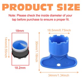 KASESSS KASESSS 10Stck Wasserhahn Sieb Set, Strahlregler M18.5, Perlatoren fr Wasserh?hne, M18.5 fr Perlator mit 2 Mischdsenschlssel, Kunststoff Wasserhahn Siebeinsatz, Wasserhahn Belfter fr Bad, Kche