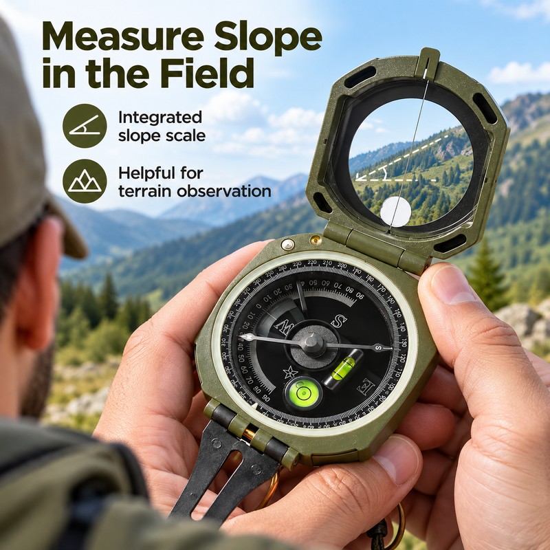 Geological Compass for Hiking and Camping – Folding Sighting Design