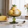 WAIT FLY Vintage Embossed Beads Glass Dessert Bowl Footed Trifle