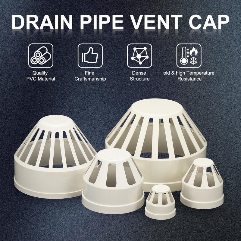 PATIKIL PVC Drain Pipe Vent Cap, 6 Inch Vent Pipe