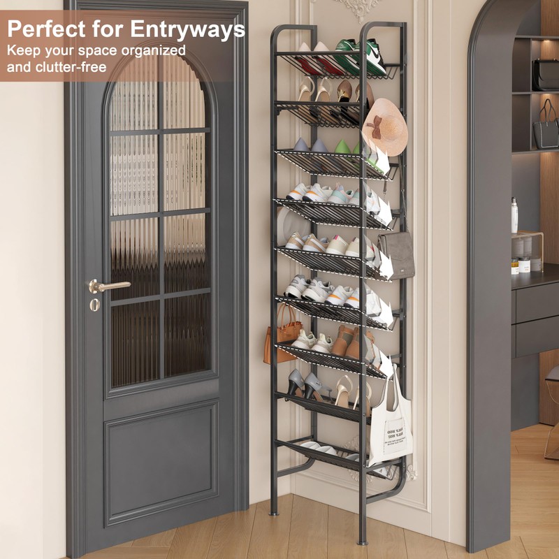 UMDONX 9 Layer Shoe Rack for 18 Pairs Shoes, Freestanding