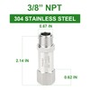 TAISHER 1PCS 304 Stainless Steel 3/8" NPT Male x 3/8"