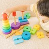 Melissa & Doug Geometric Stacker - Wooden Educational Toy,25 count(pack