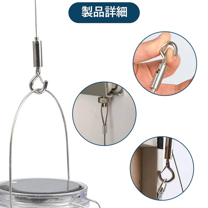 DFsucces Set of 2, Drop Prevention Wire, Sling with Hooks,