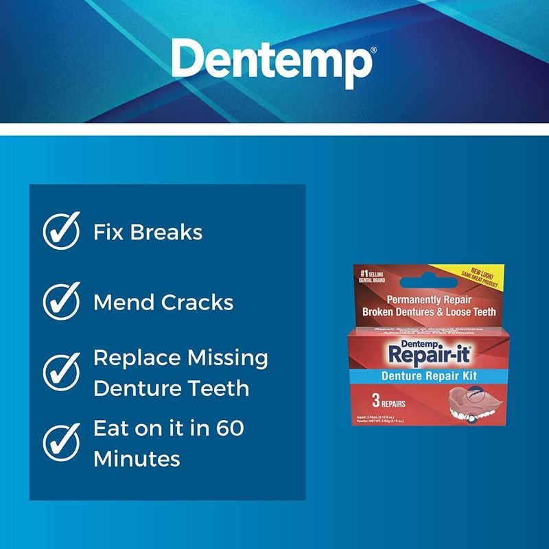 D.O.C. Denture Repair KIT Pack of 3 by Majestic Drug