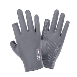 QEZEZA Cycling Gloves, UPF 50+, Sun Protection, Sun Protection, UV Protection, Anti-UV, Fingertips, Half Fingers, Cool, Thin, Breathable, Anti-Slip, Quick Drying, Wear-Resistant, Suitable for Fishing