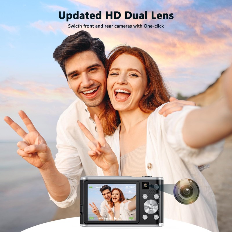 Digital Camera, 4K 48MP Autofocus Vlogging Camera Selfie Cameras with