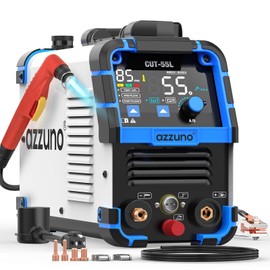 AZZUNO Plasma Cutter 55Amps, Non-Touch Pilot Arc, 110/220V Dual Voltage Large LED Display Plasma Cutting Machine, IGBT Inverter Air Sensor Technology, Max Cut 3/4" Plate/Mesh Cutting