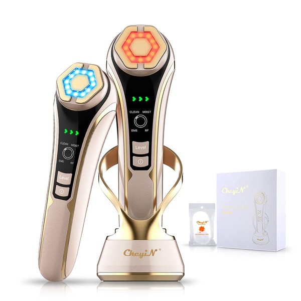 Facial Beauty Device, RF Facial Beauty Device, 6 in 1, Radio Waves, Ion Induction, Ion Derivation, Optical Esthetics, Ultrasonic Vibration, Multi-functional Beauty Device, 3 Levels, Increased Penetration Rate, Pore Care, Tightening, Home Beauty Equipment