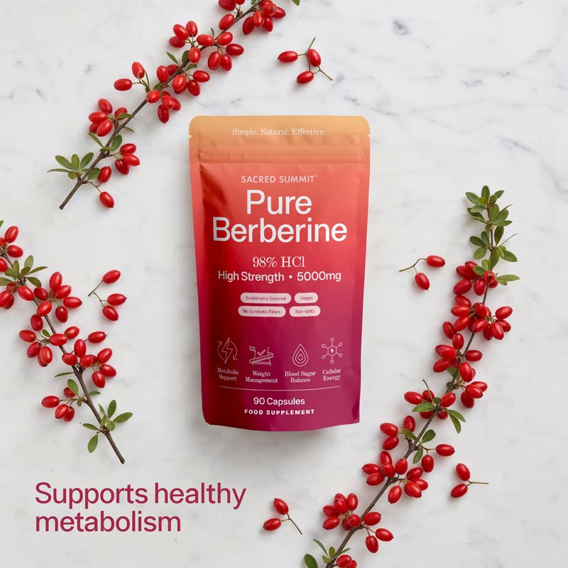 Sacred Summit Pure Berberine 500mg – 10:1 Extract (5000mg Equivalent)