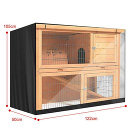 Universal Rabbit Hutch Cover, Waterproof Rabbit Cage Dust Cover Double Hutch Cover for Rubbits, Cats, Hamster, Kitten, Pets-Gray 122 * 50 * 105cm