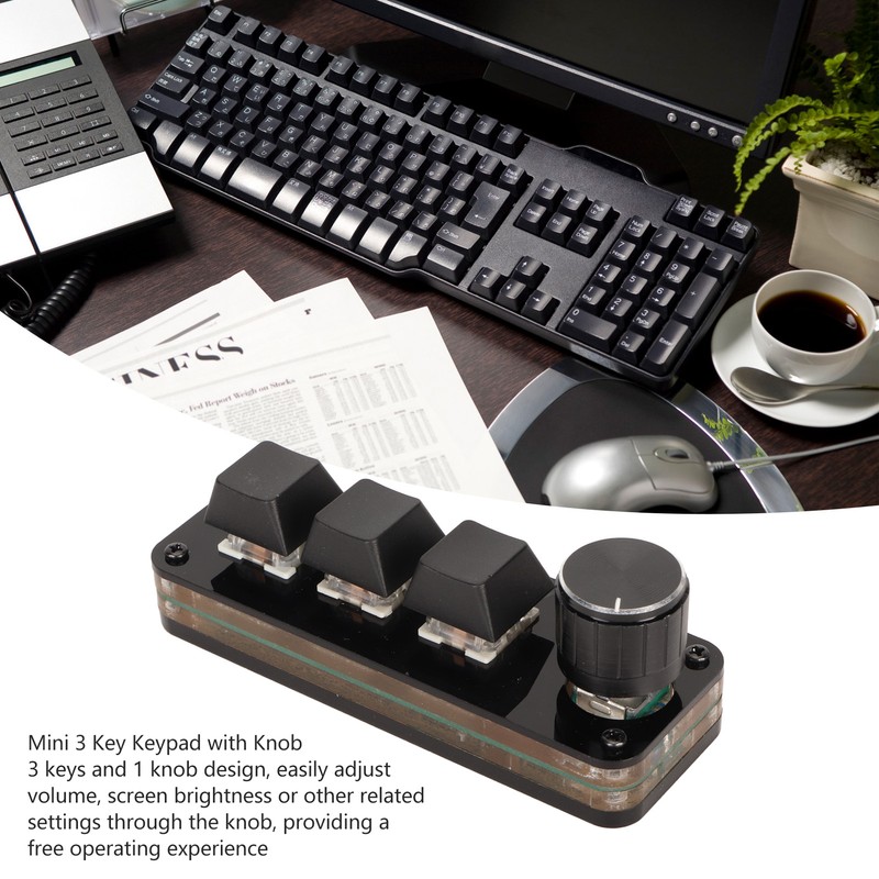 Mini 3 Key Keypad with Knob Custom Programming Hot Swappable