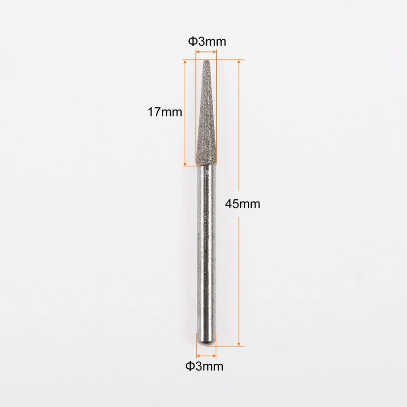 sourcing map 30pcs Diamond Grinding Burrs Carving Bits 3mm Conical