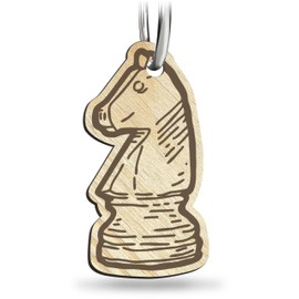 Schach Schlüsselanhänger handgemacht aus Holz, Glücksbringer, Schachgeschenk, Geschenk für Schachspieler, Springer Schach Figur, Schach Fan