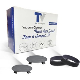 Replacement Part For Kirby Vacuum Cleaner Rear Wheel 2 Hub Caps With Free 2 Belts # compare to part 555906A, 301291, 301291S