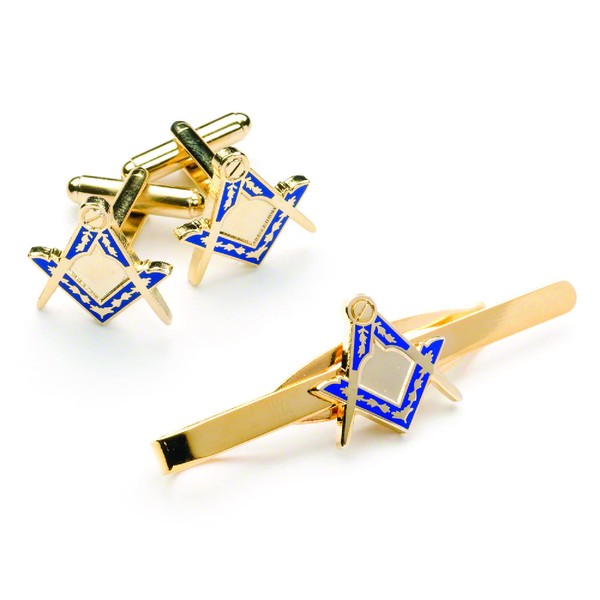 The Masonic Collection Mens Square Compass Set Gold Plated -