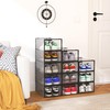 12 Pack Shoe Storage Bins, Clear Plastic Stackable Shoe Organizer