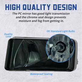 VPIMOZO Fog Lights Smoke Lens Compatible with 2007 2008 2009 2010 2011 2012 2013 2014 Chevy Silverado 07-13 Avalanche/Suburban 07-15 Tahoe 2015 Suburban With Bulbs Fog light kit 1 Pair