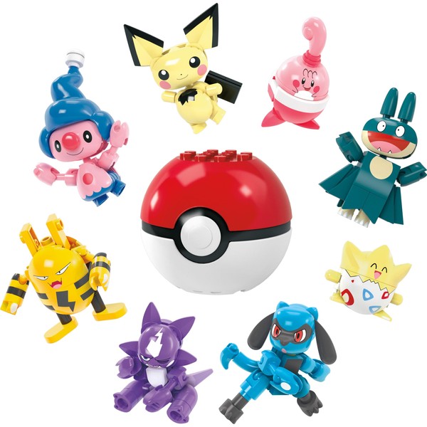 MEGA, Pokémon, Pack de 8 para Entrenadores, Juguete de Construcción,