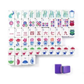 ,American Mahjong Set with 160 Tiles, Pealescent Mahjong Tiles,Custom 4-Layer Mahjong Tiles,Acrylic Luxury MahjongColor: Deep Purple