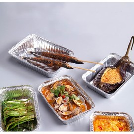Aluminium Foil Food Containers with Lids Silver Tin Foil Catering Containers Takeaway Tubs Cooking Baking Meal Prep Takeout Food Storage Foil Pans (250 ML Foil Container, 200)