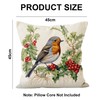 Robin Cushion - Christmas Cushion Covers 45x45, Christmas Robin Decorations,Single