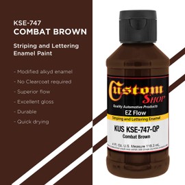 Custom Shop KSE747-QP Combat Brown - EZ Flow Pinstripe & Lettering Enamel Paint - 4 Ounce