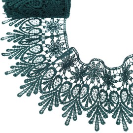 GXTIZAS Green Lace Trim 5 Yards Wide Venise Lace Ribbon Embroidered Edge Trim for Sewing Crafts Pillow Case