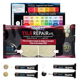 MagicEzy Tile RepairEzy - Neutral Colors Tile Repair Kit for Ceramic Floor Tiles, Porcelain China. Repair Cracks and Chips - Beige/White/Black