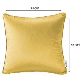 Linen Home Decorative Velvet Cushion Covers 45cm x 45cm Square Throw Pillowcases for Sofa Bedroom Garden Living Room Chair with Invisible Zipper 18x18 Inch Sets of Two Covers Only (Ocher)