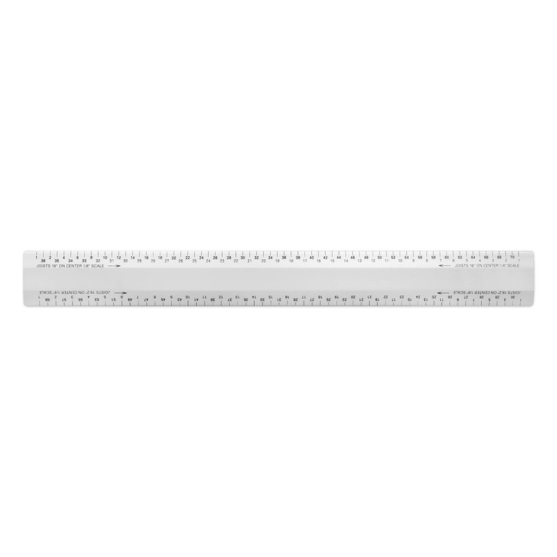 Alumicolor Architect 12 inch Bevel Ruler w/Joist/Truss Scale for Drawing,