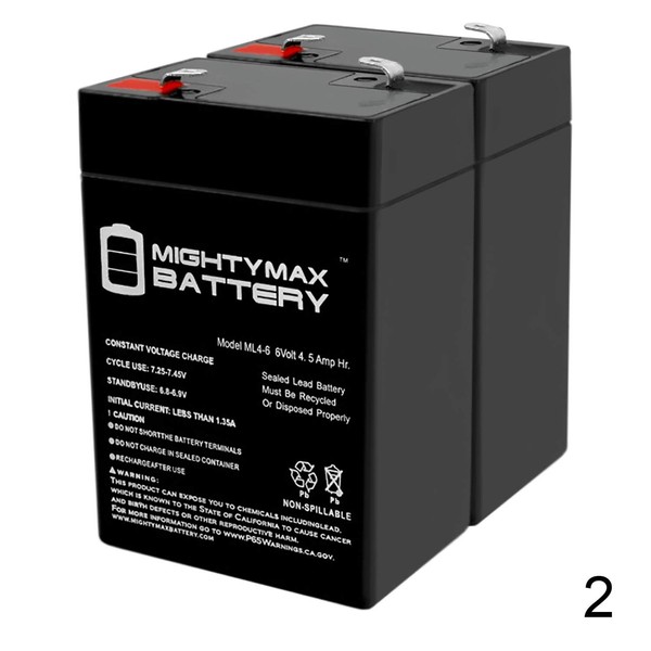 Mighty Max Battery ML4-6 - 6V 4.5AH Replaces Mojo Robo Duck Decoy Game Deer Feeder Battery - 2 Pack Brand Product