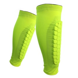 Tomedeks 1 pair Football Shin Pads,Shin Guards,shin defender,sock shin pads,Honeycomb Guards Football Shin Guards,Football Shin Guards for Kids and Aldult(Fluorescent Green, L)