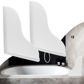 Spidfee Shower Splash Guard Kit, Large Splash Guards for Bathtub Waterproof Self-Adhesive Shower Corner Guards to Keep Water in Shower or Bath, Pack of 2 (9.1 x 7.1 inches)