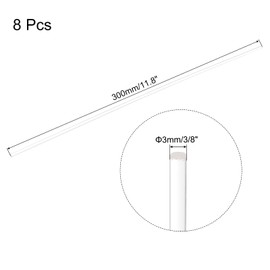 MECCANIXITY 8pcs Acrylic Round Rods 1/8" x 12" Clear Acrylic Dowel Rods Sticks Plastic Sticks Strip for DIY Crafts Lighting Gardening Decoration - 3mm x 300mm
