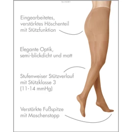 KUNERT Fly&Care® Women's Tights 40 Support Class III Effective Support 40 Denier, Tan 1003