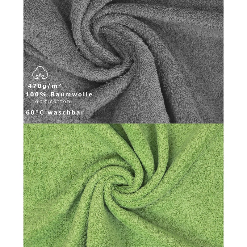 Washcloth set PREMIUM 10 pieces 100% cotton quality 470gsm, colour