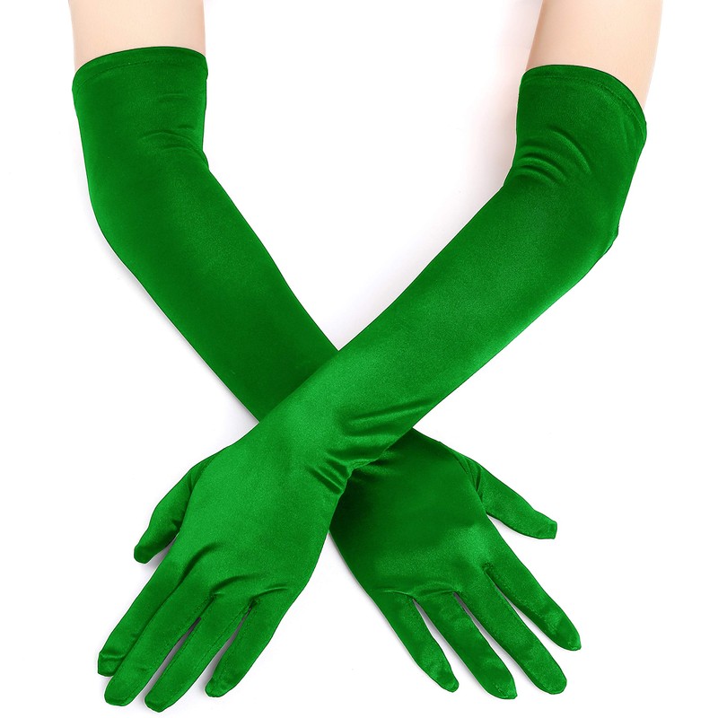 EORUBE 1920s Gloves for Women Elbow Long Satin Gloves Party