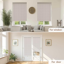 May in Color 100% Blackout Roller Window Shades, 30"x72" Free-Stop Pull Down Shades for Windows with Thermal Insulated Waterproof Fabric, Roller Blinds for Indoor Windows, Office, Home, Beige
