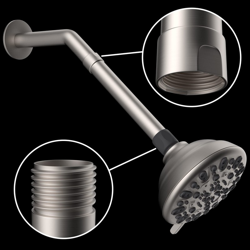 iFealClear Shower Arm Extension, 6 Inch Solid Brass Shower Head