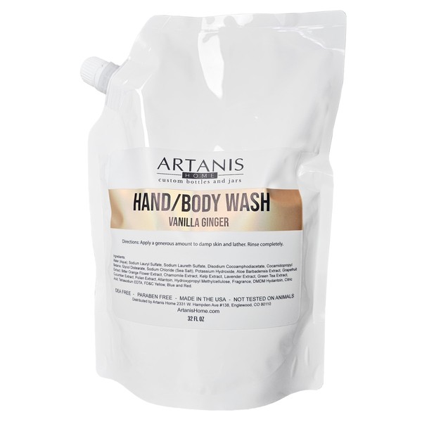 Artanis Home Hand and Body Wash Refill Pouch, Vanilla Ginger