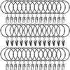 AMZSEVEN 40 Pack Metal Curtain Rings with Clips, Drapery Clips