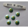 Yummy Treasures Vintage Yellow Rose on Green Flower Cabochons Japan 8mm (6) cab426B