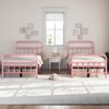 Topeakmart Twin Size Victorian Style Metal Bed Frame with Headboard/Mattress