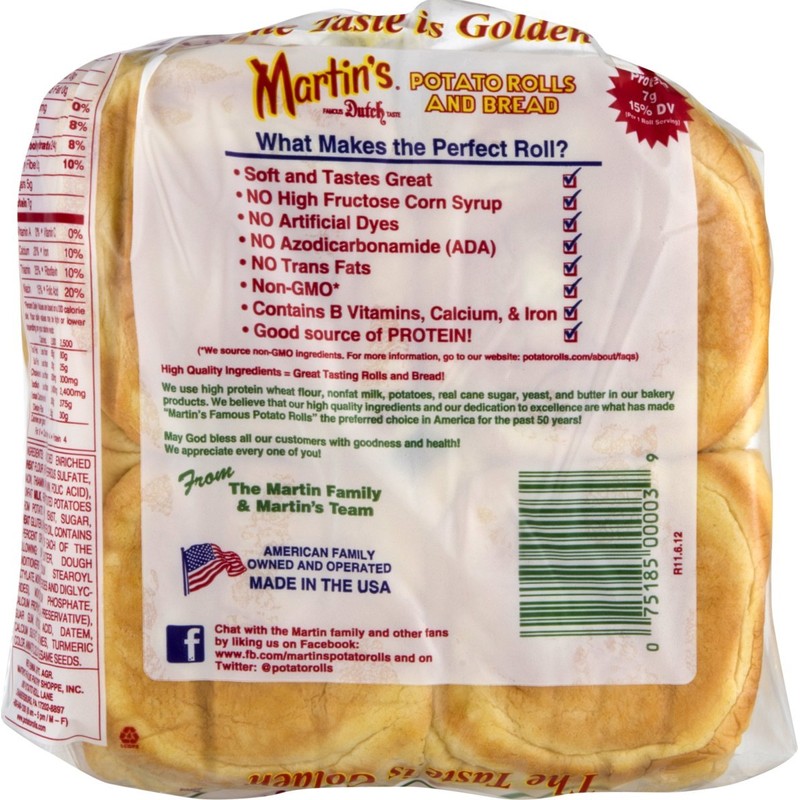 Martin's Potato Sandwich Rolls- 8pk 15 oz (2 Bags)