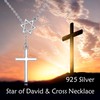 Y Cross Star Of David Necklace For Women Men Sterling