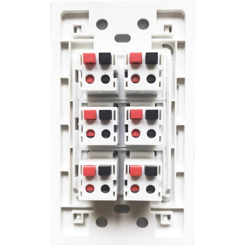 diyTech Premium 6 Speaker Wall Plate, Supports 6 Speaker Configurations,