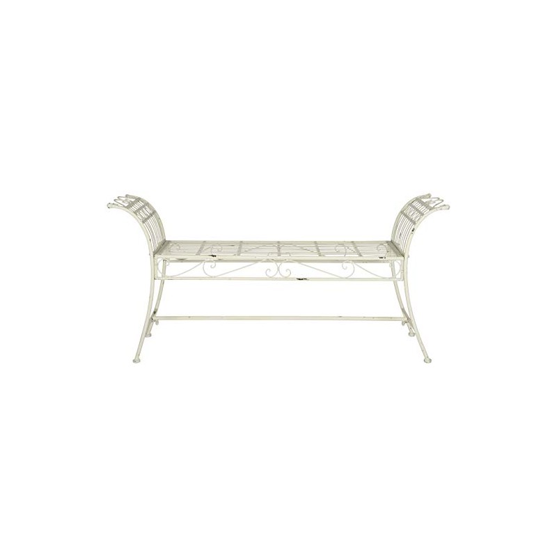 Safavieh Outdoor Collection Hadley Antique White Bench